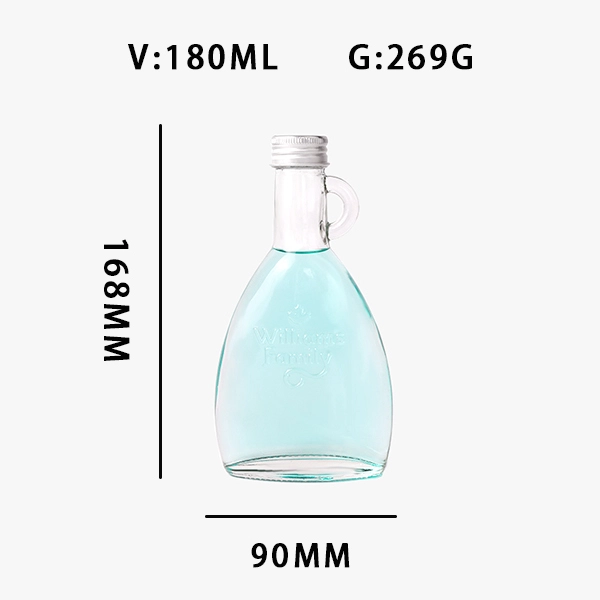 6 oz Glass Salad Dressing Cruet for Vinegar Oil with Screw Lid