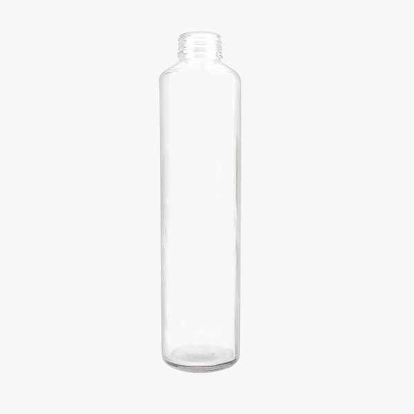 Cylindrical Glass Water Bottle