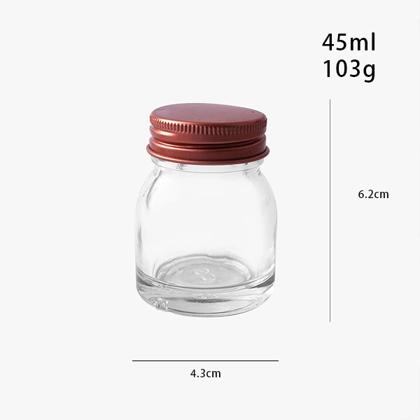 45ml Bird Nest Glass Jar with Metal Screw Cap