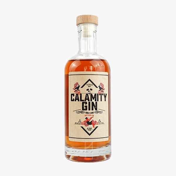 750ml Glass Clear Gin Bottle with Cork