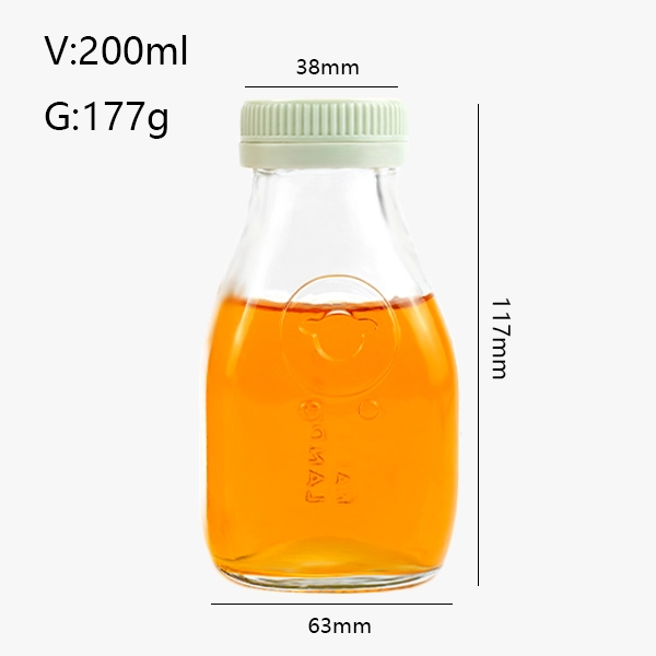 200ml Clear Glass Juice Bottle
