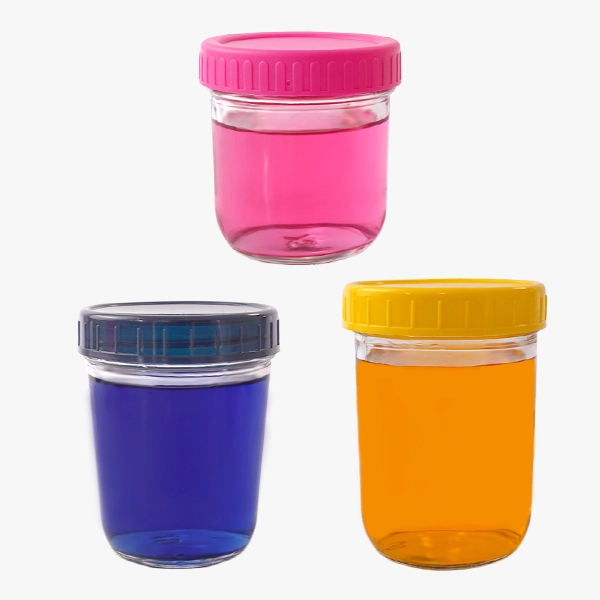 8oz 10oz 14oz Overnight Oats Mason Jars with Different Colors Sealed Lid