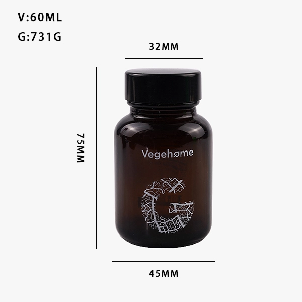 Amber Glass Syrup Bottle