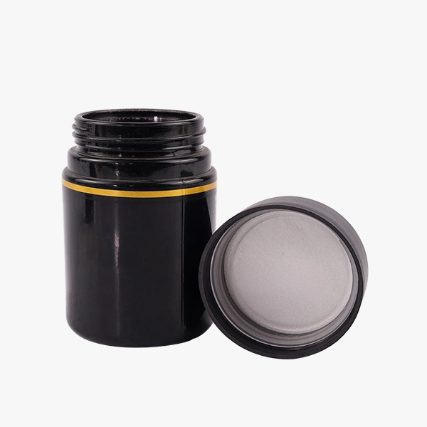 Black Glass Stash Jars Wholesale with CR Lid