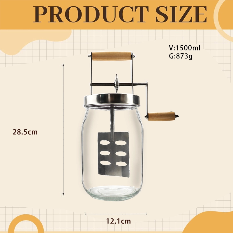 1000ml 1500ml Glass Jar Butter Churns for Sale