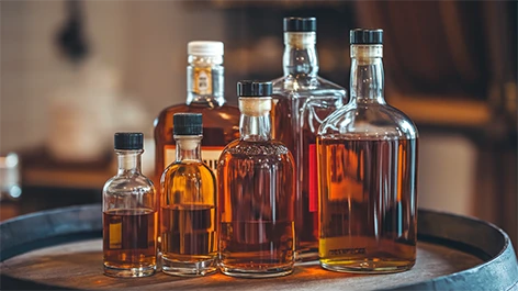 Different Sizes of Whiskey Bottles
